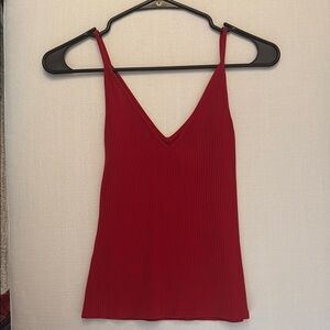 Reformation Red V Neck Tank Top